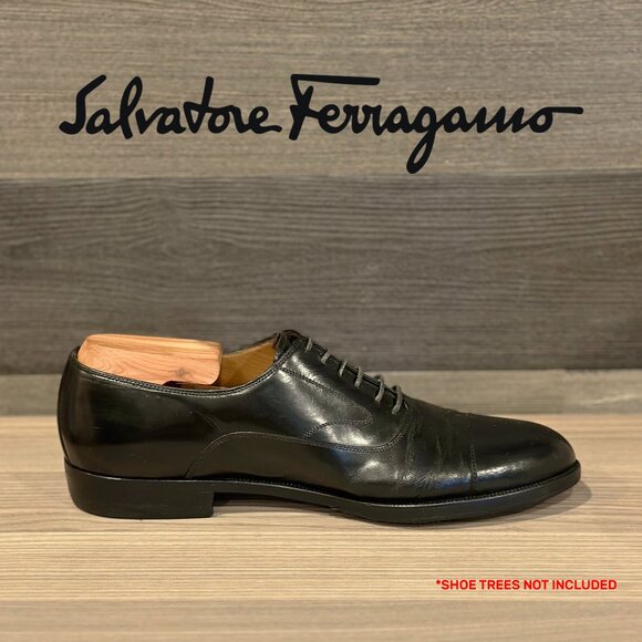 Salvatore Ferragamo - Men's 7.5 Cap Toe Oxford - New Topy Soles & Italian Heels - Picture 2 of 16